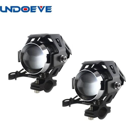 Undoeve 2PCS 15W 3000LMW Led Chips U5 Waterproof Motorcycle Headlight Motorbike LED Driving Fog Spot Head Light Lamp
