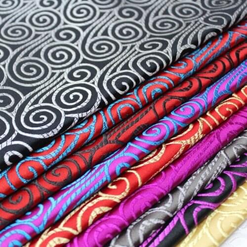 Width 29'' Chinese Style Jacquard Brocade Silk Xiangyun Fabric By The Half Yard For Cheongsam Tang Costume Pillow Material