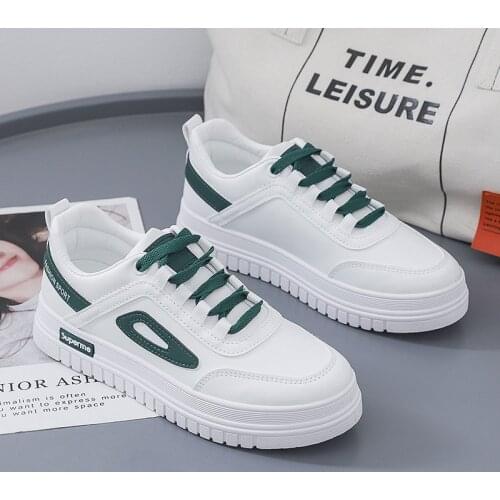 Womens Shoes White Shoes 2021 Spring and Autumn New Student Trend Lace-up Sports Low-top Casual Board Shoes Womens Flat Shoes
