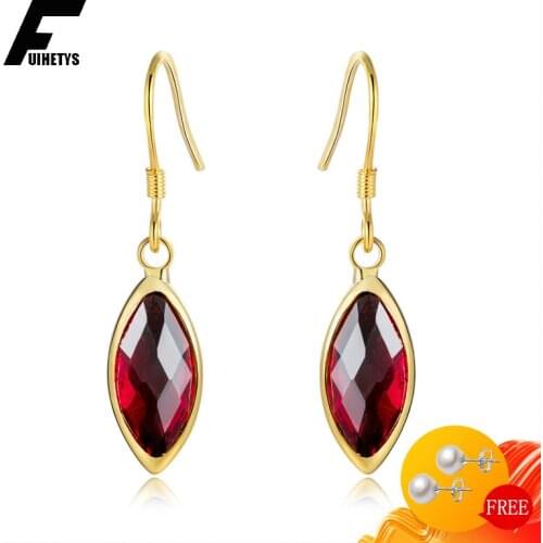 BaliJelry Earrings 925 Silver Jewelry Colorful Zircon Gemstone Accessories Long Style Drop Earring for Women Wedding Engagement