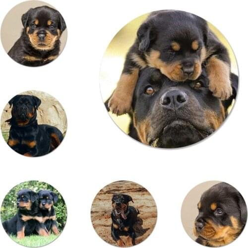 58mm Rottweiler Puppies Dog Icons Pins Badge Decoration Brooches Metal Badges For Backpack Decoration