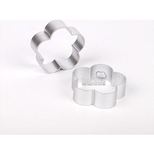 10pcs/lot) Five-petaled flowers plum blossom shape Aluminium biscuit dough fruit salad cake cutter pineapple mold for bakery