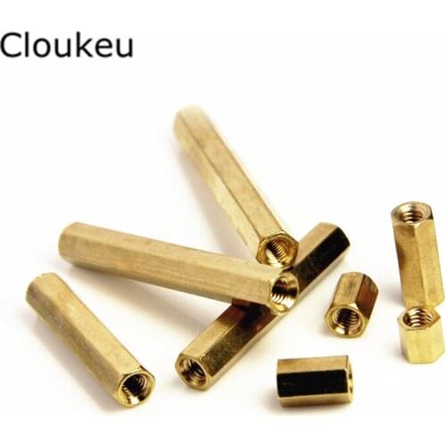 10Pcs M3 Copper Hexagon stud Standoff Hollow Nuts M3x4/5/6/7/8/9/10/11/12/13/15/16/17/18/20/22/25/28/30/35/40/45/50/55/60MM