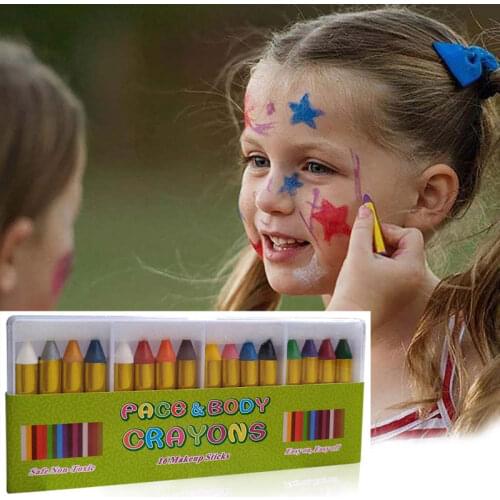 16 Colors Kids Children Face Body Painting Makeup Crayons for Halloween Costume Party Cosplay Safety Paint Prop Wholesale