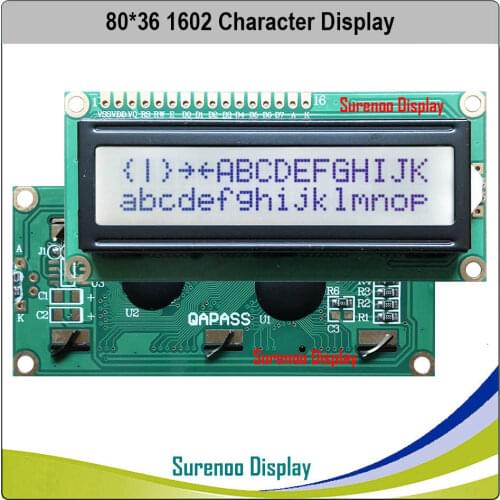 162 16X2 1602 Character LCD Module Display Screen LCM FSTN Postive with White LED Backlight