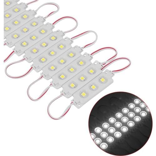 20pcs 5050 SMD DC12V Injection 3 LED Module White 0.72W Waterproof Decorative Back Light for Letter Sign Advertising Signs wit