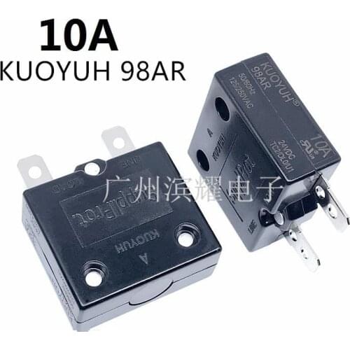 3Pcs Taiwan KUOYUH 98AR 10A Overcurrent Protector Overload Switch Automatic Reset
