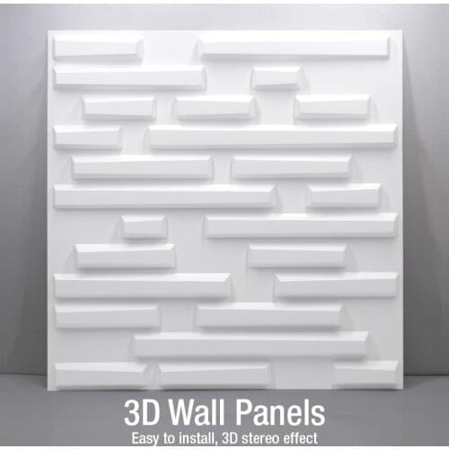 4pcs 50x50cm 3D Art Wallboard Geometric Cut Diamond Wood Carved Wall Sticker 3D Background Wall Sticker Decor Panel House Decor