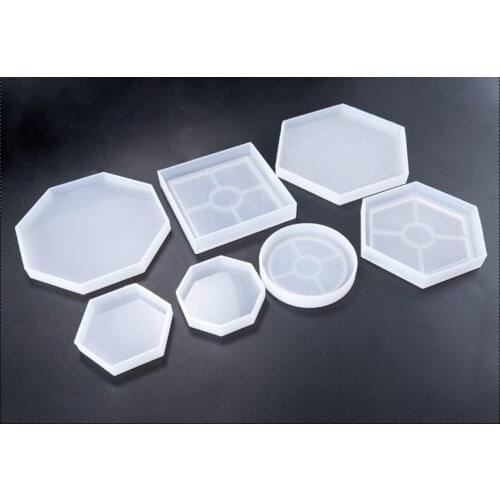 9pcs New DIY Mold Ashtray Coaster Flexible Silicone Mold Epoxy Resin Making Craft Clay Resin Molds Jewelry Making Accessories