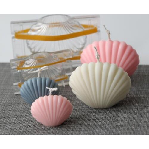 Scented Candle Mold Seashell Scallop Shell Candle Mold Handmade Soap Mold Durable Plastic Mold for Making Candles Beach Favor De