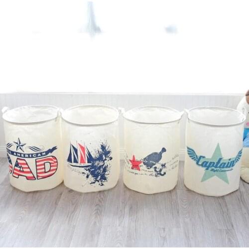 European style Large Folding Waterproof Laundry Hamper Clothes Storage Baskets Home decoration barrel kids toy organizer bucket