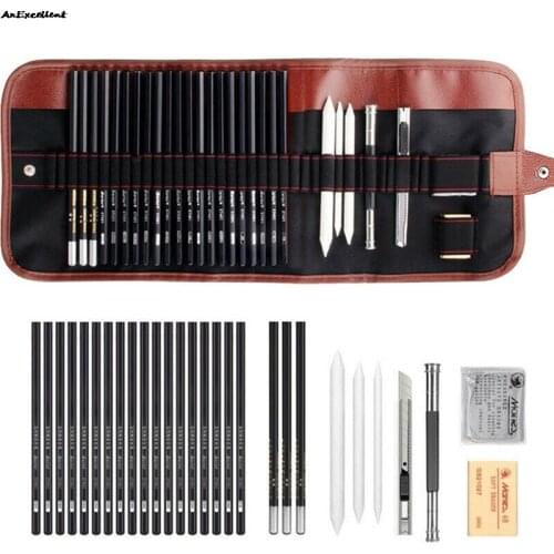 For Artist Beginner Student Sketch Stationery Supplies 29pcs Drawing Sketch Set Charcoal Pencil Eraser Art Craft Painting Kits