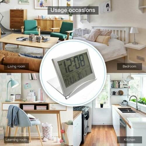 LED Display Bedside Electronic Digital Temperature Clock Thermometer Hygrometer Indoor Outdoor Weather Station Clock