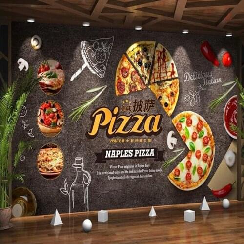 CJSIR Custom Pizza Food Photo Wallpapers Catering Engineering Decoration Background Wall Paper Mural Wallpaper Wall Decoration