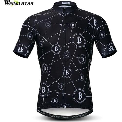 Weimostar Team Cycling Jersey Black Men Summer Short Sleeve Mountain Bike Shirt Quick Dry Bicycle Jersey Sport Cycling Clothing