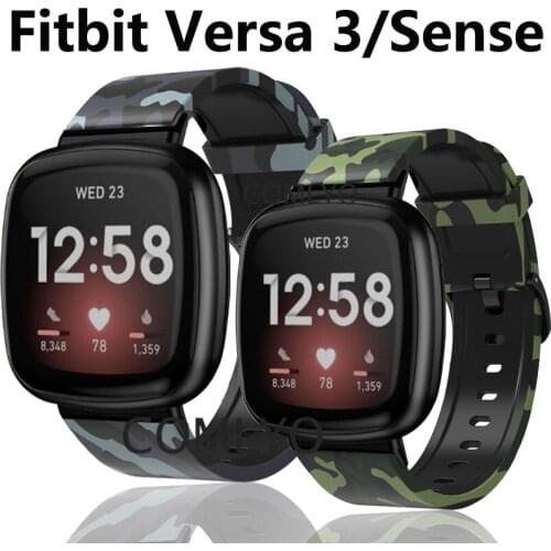 HOT Watch Band for Fitbit Versa 3 Strap Silicone Wristband camouflage Replacement for Fitbit Sense Bracelet Correa Accessories