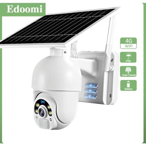 4G Camera Solar Outdoor WIFI IP Camera 1080P PTZ Rechargeable Battery Security Camera CCTV Camera Alarm Surveillance Camera