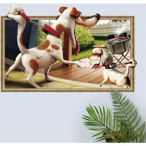 Creative dog photo frame 3D wall sticker living room bedroom wall decoration modern art mural boy room decoration