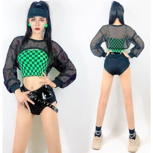 Summer Jazz Gogo Dancing Costume Adult Women Nightclub Performance Stage Wear DJ Dancer Rave Outfit Streer Dance Clothing YS2104