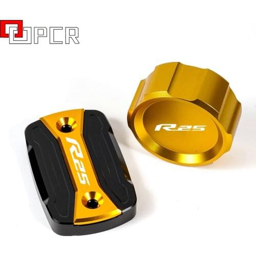 LOGO R25 High quality Bike Front & Rear brake Fluid Cylinder Reservoir Cover Cap For YAMAHA YZF-R25 YZF R25 2014-2021 2018