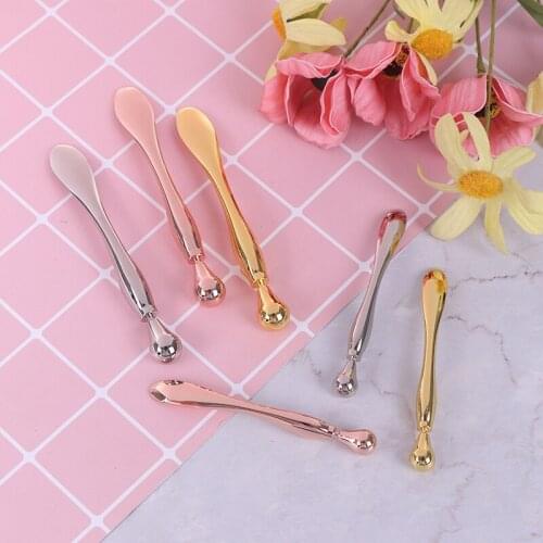 Facial Mask Spoon Gold Alloy Metal Cosmetic Spatulas Anti Wrinkle Massage Sticks Makeup Tools DIY Eye Cream Mixing Spatula Scoop
