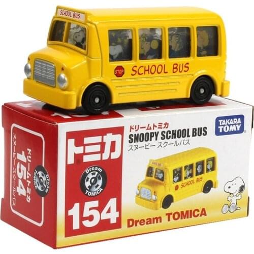 TAKARA TOMY Alloy Car Model Snoopy Bus Bus School Bus Decoration Ornaments Boy Toy Model