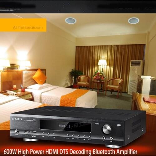 KYYSLB 220V 600W High Power Bluetooth Amplifier AP-715 5.1 HD Home Theater DTS Decoding HIFI Amplifier with Remote Control