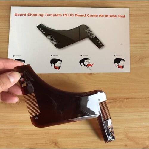 1Pc Men Double sided beard comb Beard Shaping Styling Template Hair Beard Safety Trim Comb Plastic Beard Hairdressing Comb