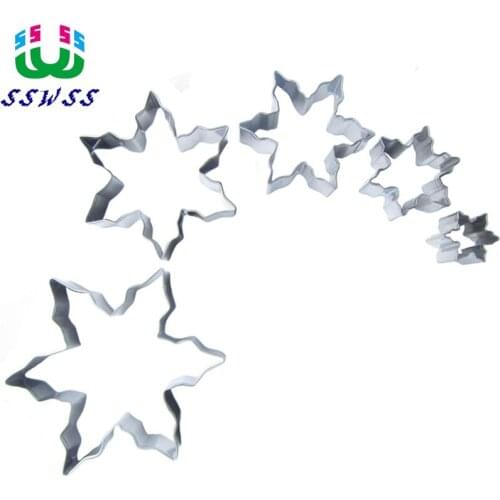 Five Shining Stars Of Different Sizes Cake Decorating Fondant Cutters Tools Set,Cookie Biscuit Baking Molds,Direct Selling