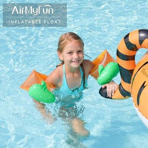 AirMyFun Inflatable Cactus Pool Float Set, Water Party Decoration with Drink Holder, Pool Floats with Cactus Arm Bands