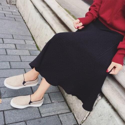 New pregnancy clothes Knitted maternity skirts for pregnant women korean Fashion pleated high waisted skirts maternity PT1201