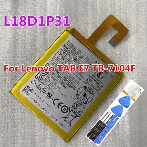 Original New High Quality Battery For Lenovo TAB E7 TB-7104F Replacement Lenovo L18D1P31 2750mAh