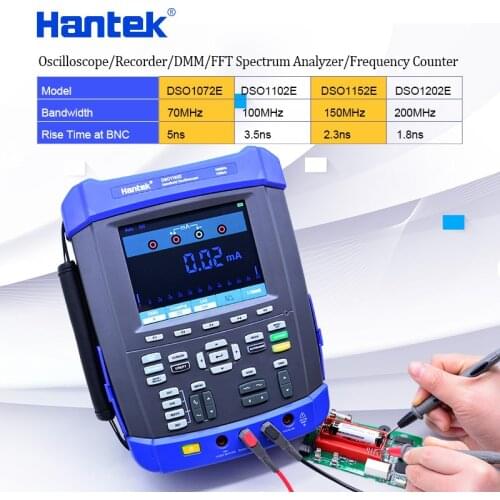 Hantek DSO1000E Digital handheld oscilloscope 700MHz~200MHz Oscilloscope/Recorder/DMM/FFT Spectrum Analyzer/Frequency Counter