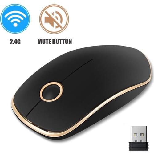 Portable 2.4Ghz ultra-thin wireless gaming mouse 1600DPI conforms to ergonomic mute optical mouse suitable for PC laptop desktop