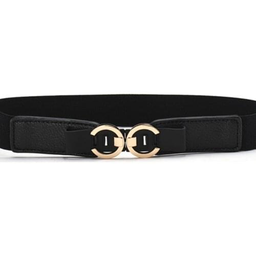 Wide Elastic Cummerbunds strap for women fashion metal buckle ladies dress belt clothes corset waistband decorative accessories