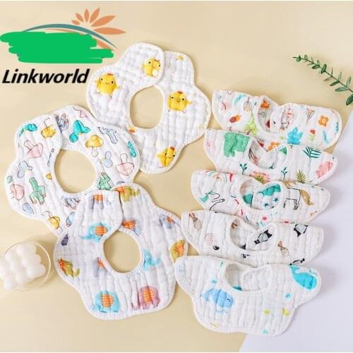 100% Cotton Baby Bibs Soft Feeding Bib Baby Stuff Feeding Cartoon Dinosaur Print Girl Boy Burp Newborn Slabber Absorbent Cloth