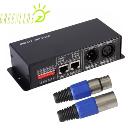 LED RGBW Controller 4A DMX512 Decoder With Digital Display 4 Channel JM-DMX512-4CH With High Quality 3 Years Warranties