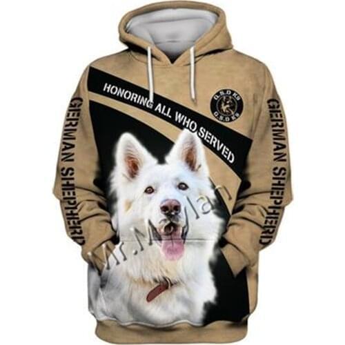 Unisex 3D German Shepherd Graphic Hoodie Harajuku Hoodie Alt Clothing Animal Crossing Streetwear Oversized Hoodie Pullover QW-36