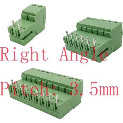 5Pairs 15EDG 3.5 KF2EDG 3.5mm PCB Screw Terminals Blocks Connector Plug Pin Right Angle Header Socket 2/3/4/5/6/7/8/9/10P/12 Pin