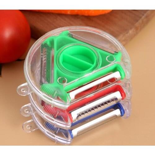 Rotatable 3In1 Tomato Potato Apple Peeler Vegetable Tools Cucumber Slicer Kitchen Gadget Accessories SN3982