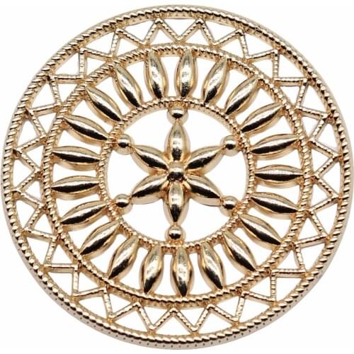 WYSIWYG 1pcs 47x47mm KC Gold Color Round Flower Piece Charms Pendant For Jewelry Making Earring Making Accessories
