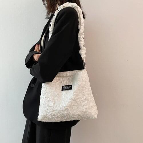 New Pleats Bucket Bag Ladies 2021 Autumn Fold simple And Versatile Shoulder Bags For Women Large-Capacity Female Shopping Totes