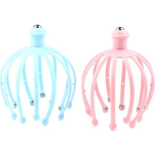 1Pcs Head Massager Neck Massage Octopus Scalp Stress Relax Spa Healing Alloy Health Care Tool Body Head Massage Beauty Tool