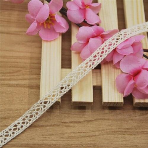 10mm Cotton Lace Trim Ivory Fabric Sewing Accessories Cloth Wedding Dress Decoration Ribbon Craft Supplies 500yards LC017-R