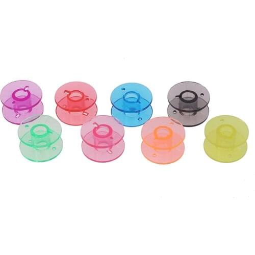 10Pc Transparent Colorful Bobbins Spool Sewing Bobbins Spool Plastic Empty Bobbins For Home Sewing Accessories