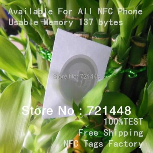 100pcs NFC Labels Usable Memory 137 bytes NFC tags Available For All NFC Phone