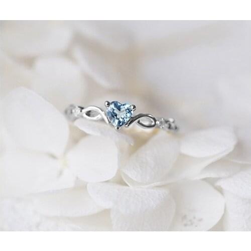 2021 New Simple Heart Ring for Women Female Cute Finger Rings Romantic Birthday Gift for Girlfriend Fashion Zircon Stone Jewelry