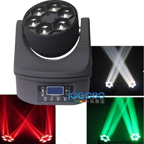 2x Small Led Bee Eye Beam Moving Head Light 6x15W RGBW 4in1 LED Stage DJ Lighting Equipment DMX Disco Movable Projector Lighting