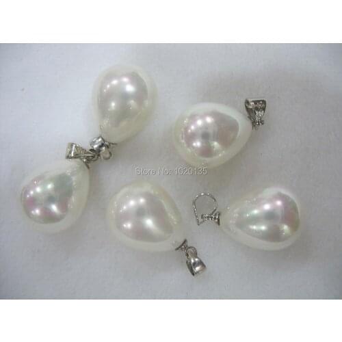 5pcs white/yellow/gray / south sea shell drop/round 14mm pendant 12*15mm FPPJ