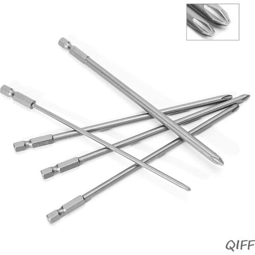 5 Pcs 1/4'' 150mm Long S2 Magnetic Cross Head PH1 PH2 Electric Screwdriver Bit Mar28
